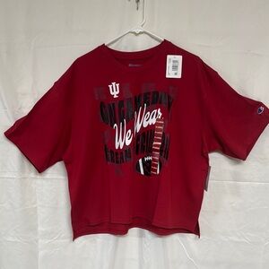 Indiana University football Tshirt .
On game day we wear Cream and Crimson
